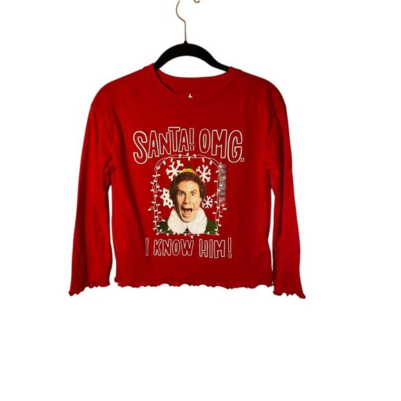 NWT, Oshkosh girls, elf movie red long sleeve top Christmas size 12 - Picture 2 of 4